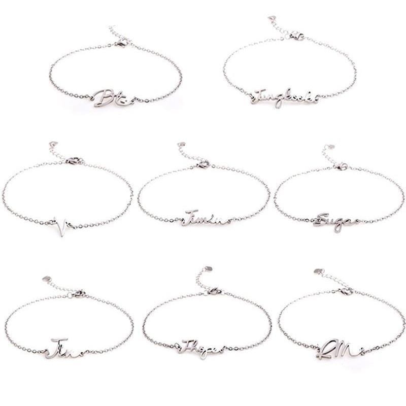 Armband ajustable argenté bts