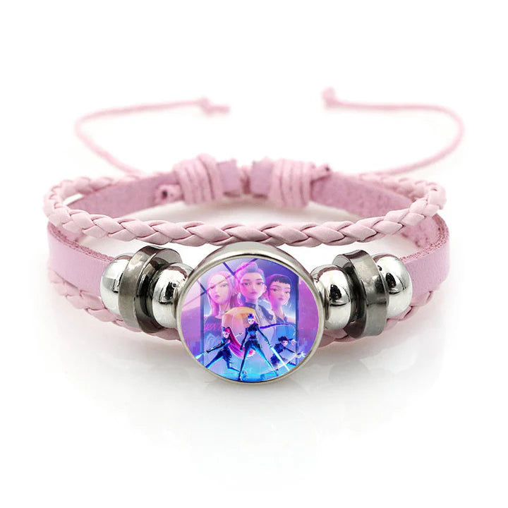 Geflochtenes Kpop Demon Hunter Armband | Verstellbar | 18 cm | Perlendesign Stilvolles Anime-Armband für Kinder – perfektes Geschenk.