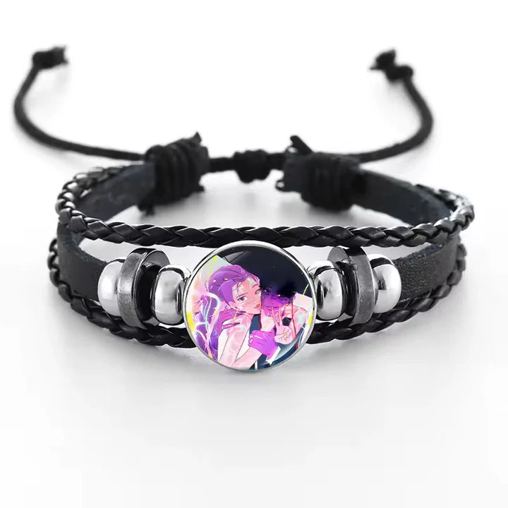 Geflochtenes Kpop Demon Hunter Armband | Verstellbar | 18 cm | Perlendesign Stilvolles Anime-Armband für Kinder – perfektes Geschenk.